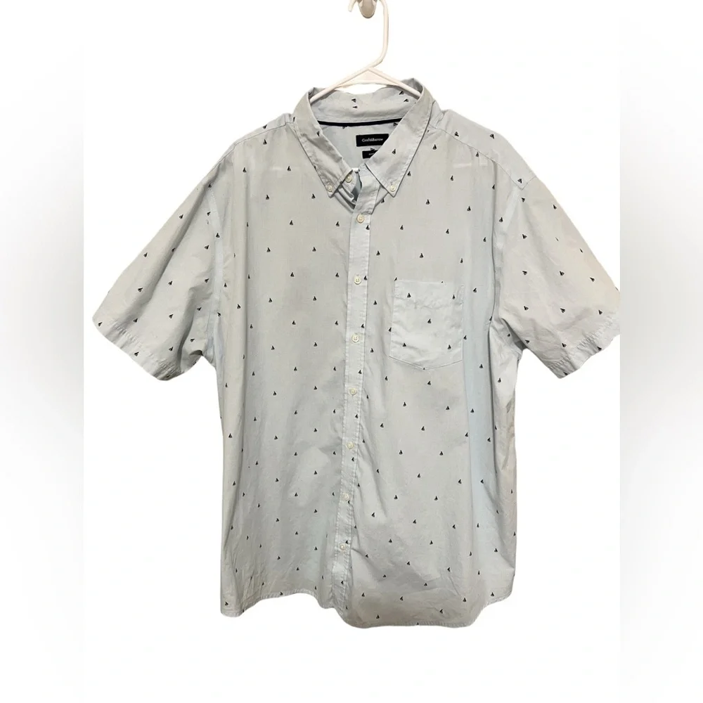 Croft & Barrow 2XB Sailboat Button Up Shirt Coastal Preppy Beach Nautical Men’s
